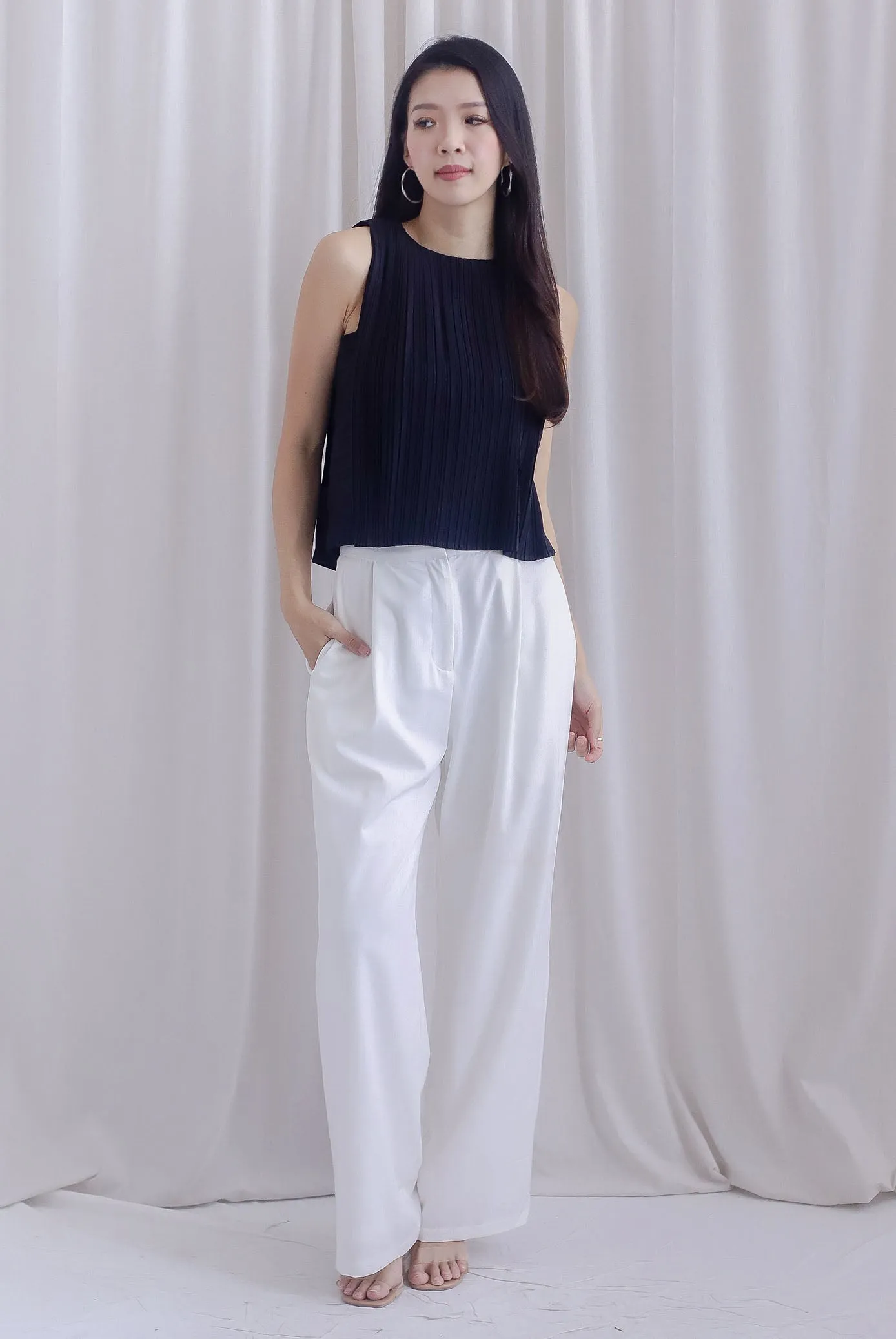 *Restocked* Gioia Pleated Cut In Top In Black