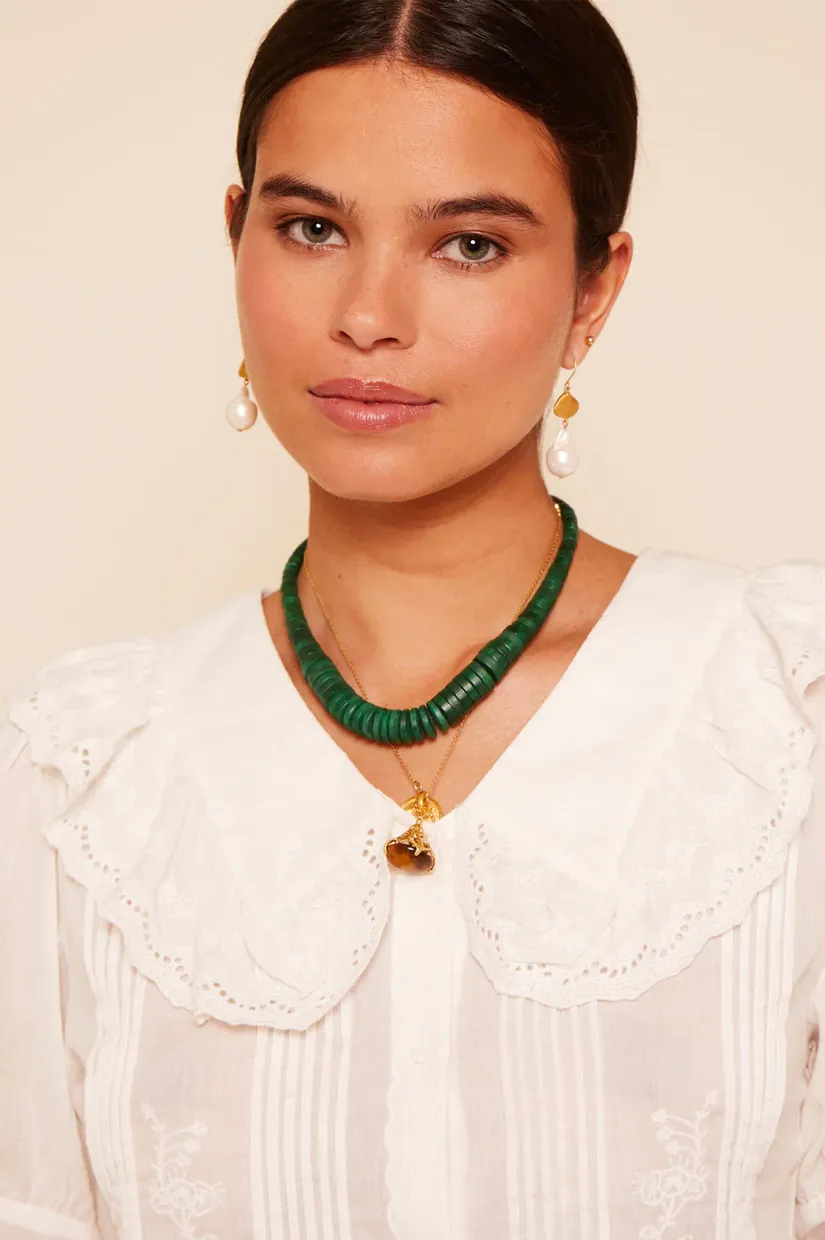 Rixo Quince Top - Pansy Embroidery Ivory