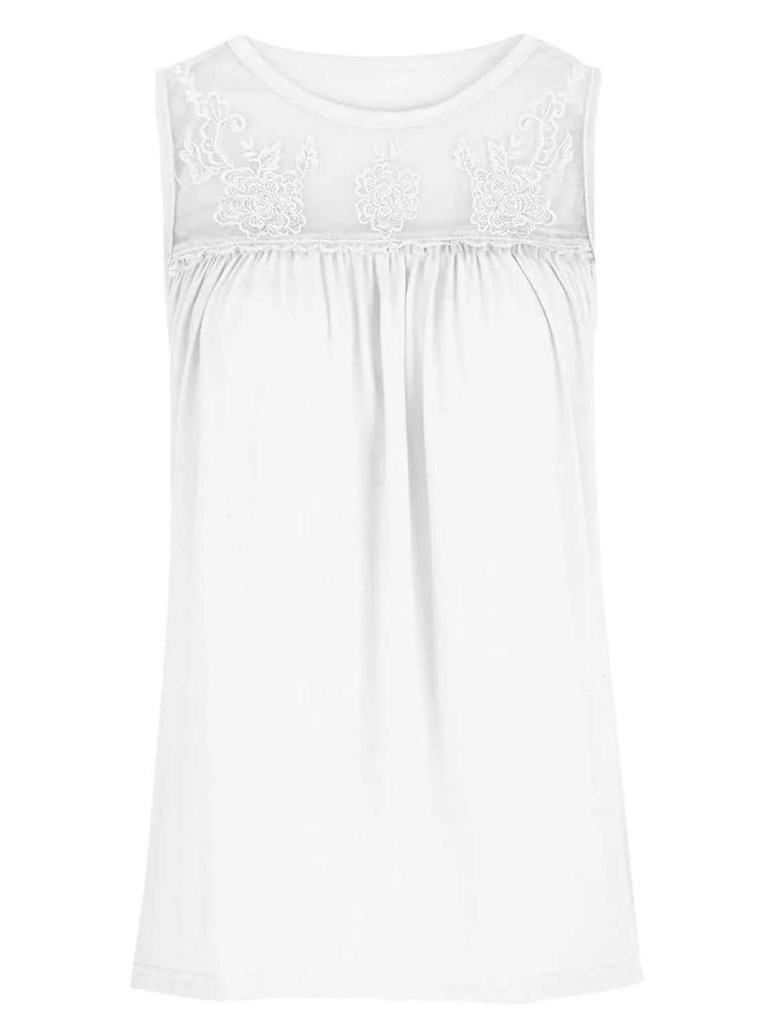 Rosa Lace Detail Round Neck Tank