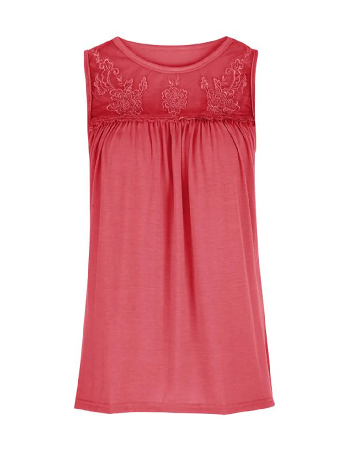 Rosa Lace Detail Round Neck Tank