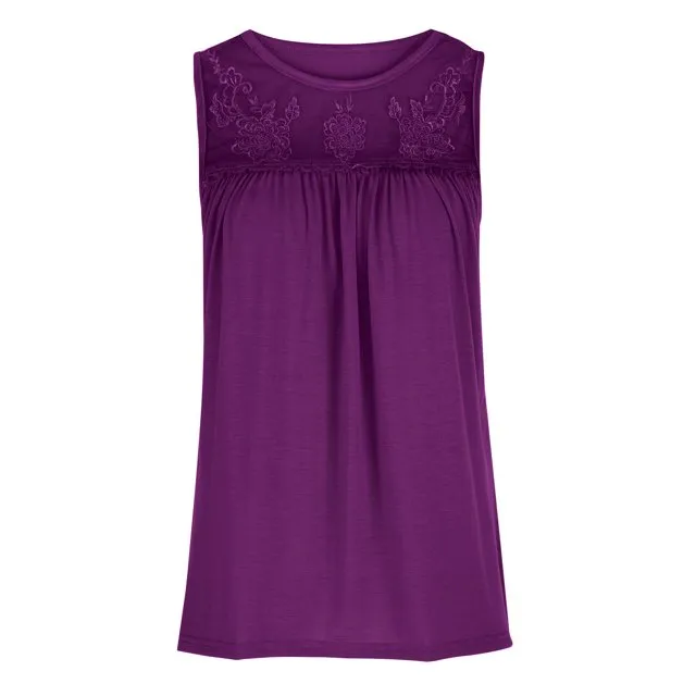 Rosa Lace Detail Round Neck Tank
