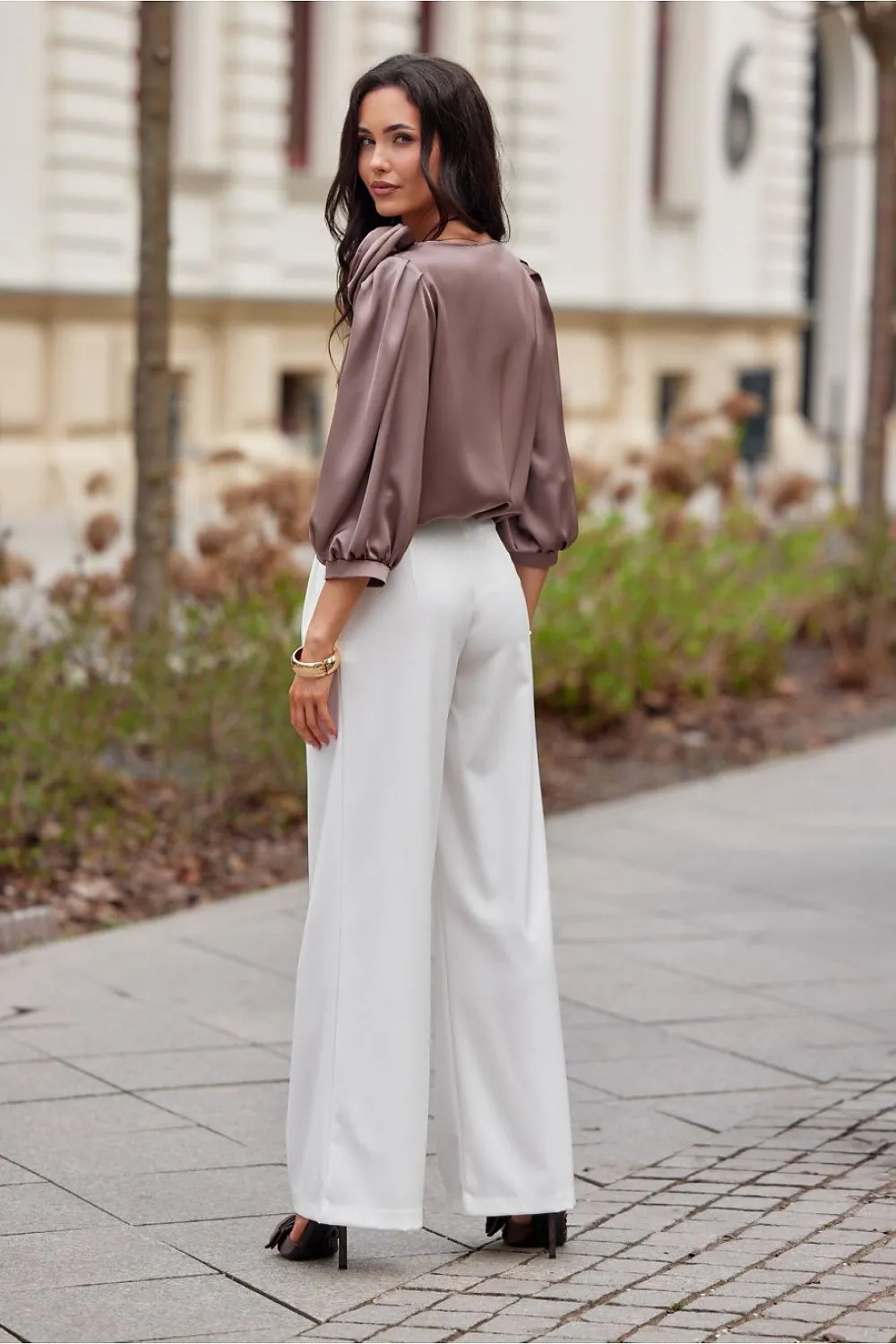 Rose Adorned Puff Sleeve Blouse