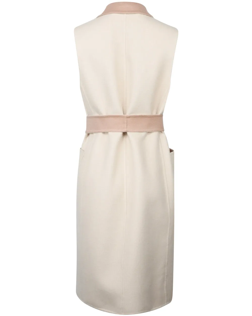 Rose and Cream Belted Long Vest
