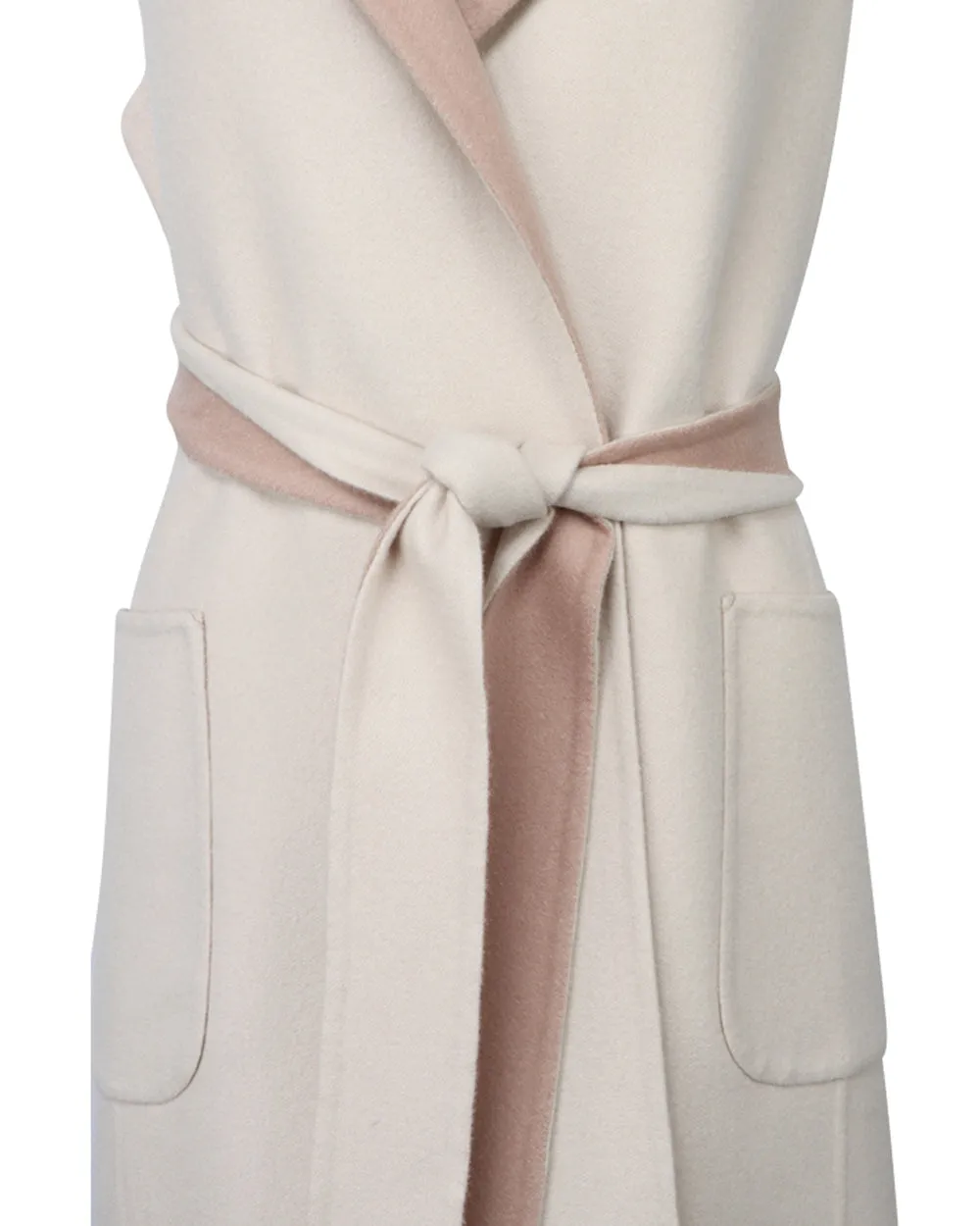 Rose and Cream Belted Long Vest