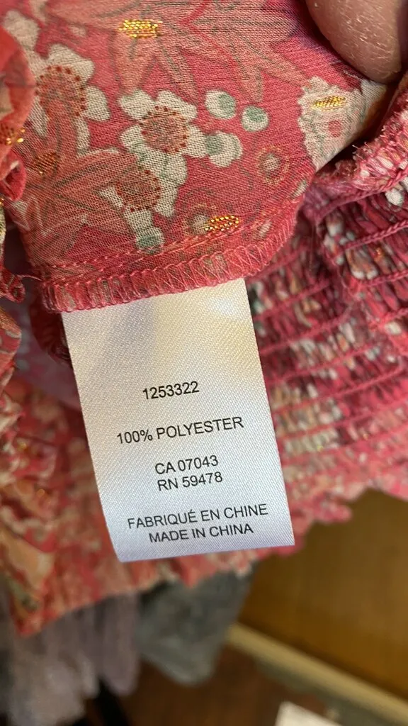 Rose Print Sheer Blouse