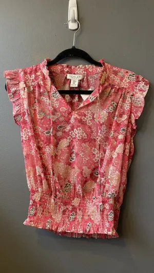 Rose Print Sheer Blouse