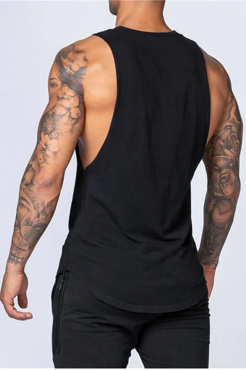 Round Hem Side Pocket Sleeveless t-shirt