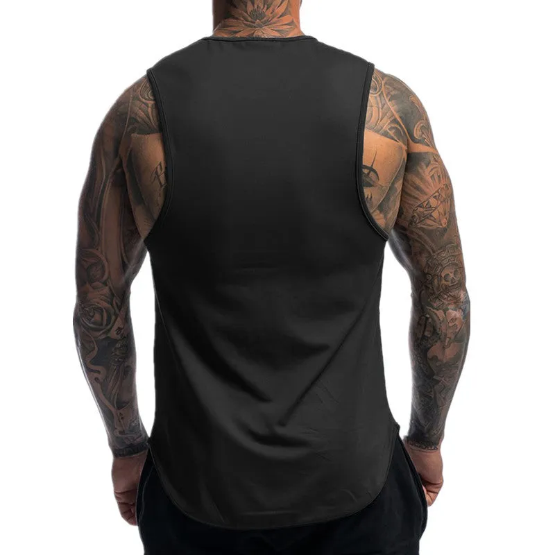 Round Hem Side Pocket Sleeveless t-shirt