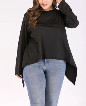 Round Neck Plus Size Irregular Backless T-shirt