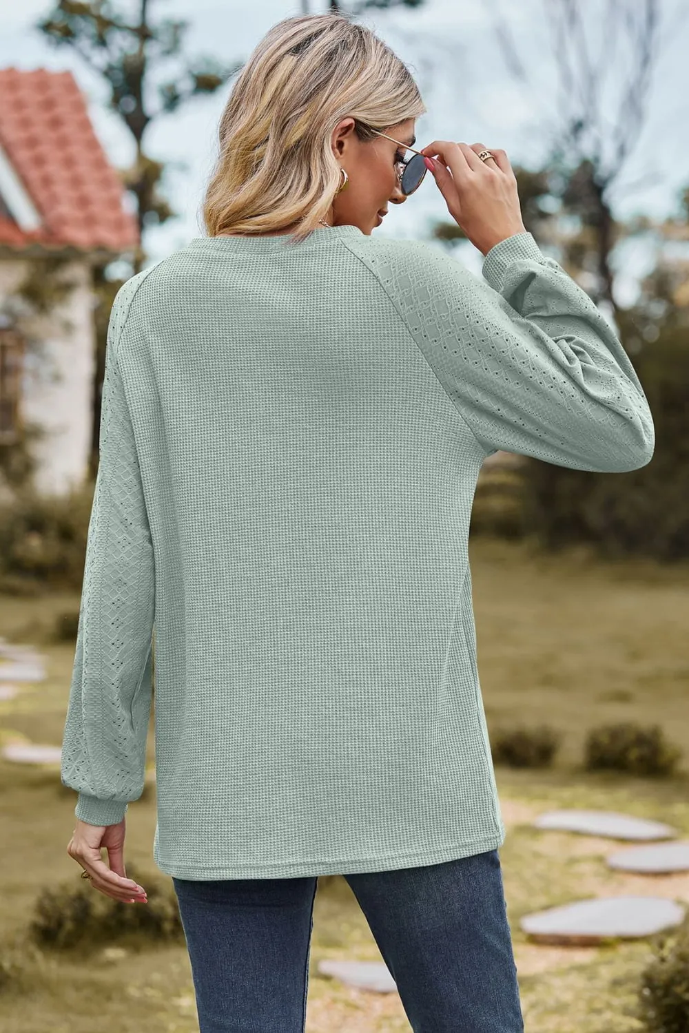 Round Neck Raglan Sleeve Top (7 Colors)