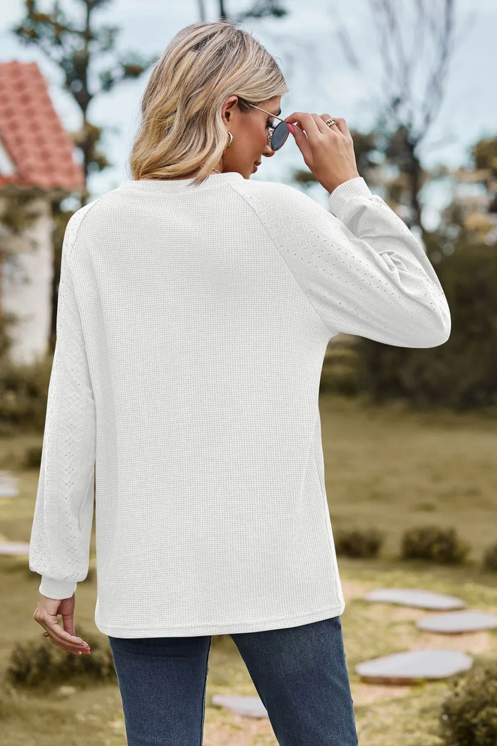 Round Neck Raglan Sleeve Top (7 Colors)