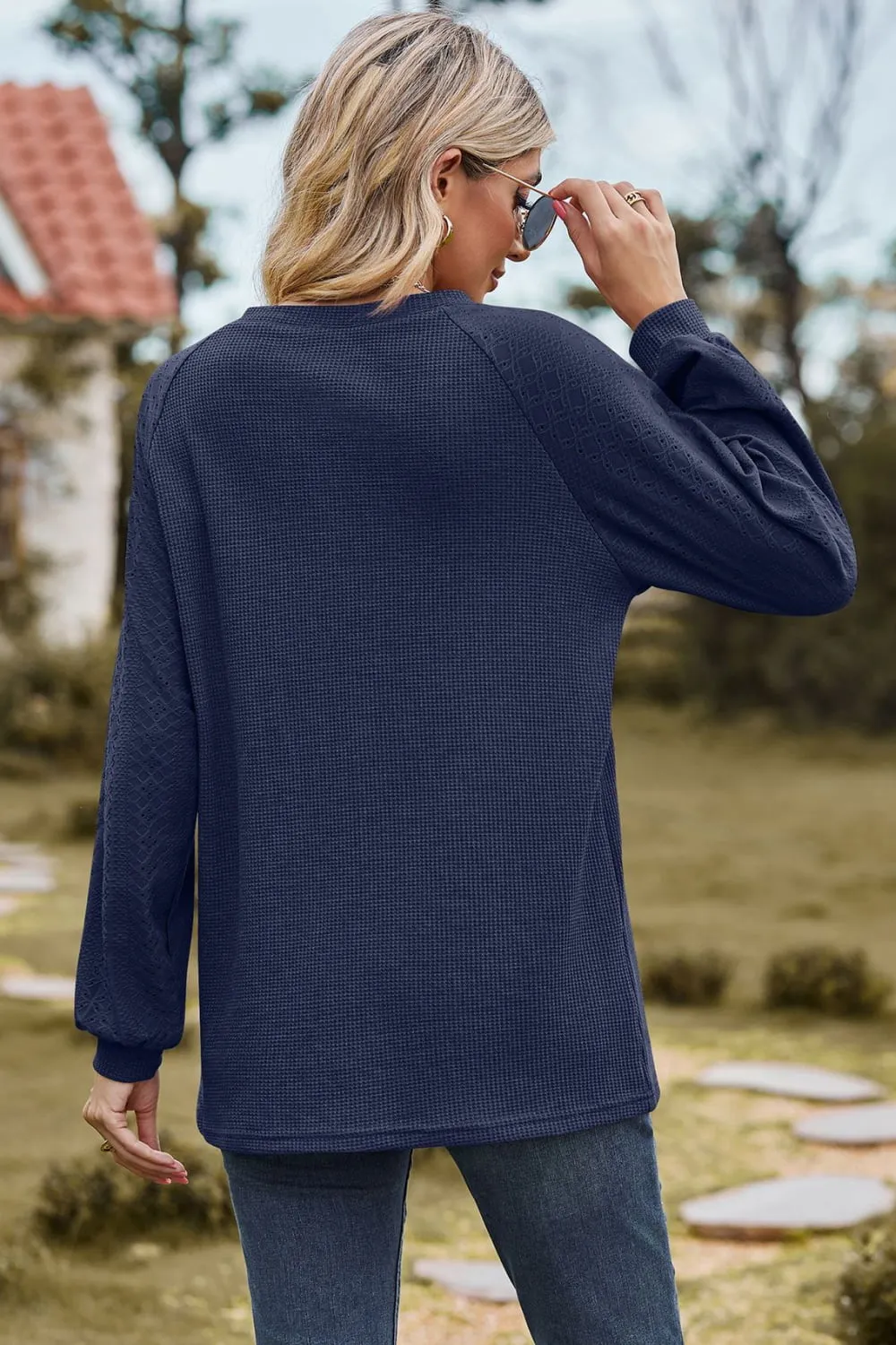 Round Neck Raglan Sleeve Top (7 Colors)