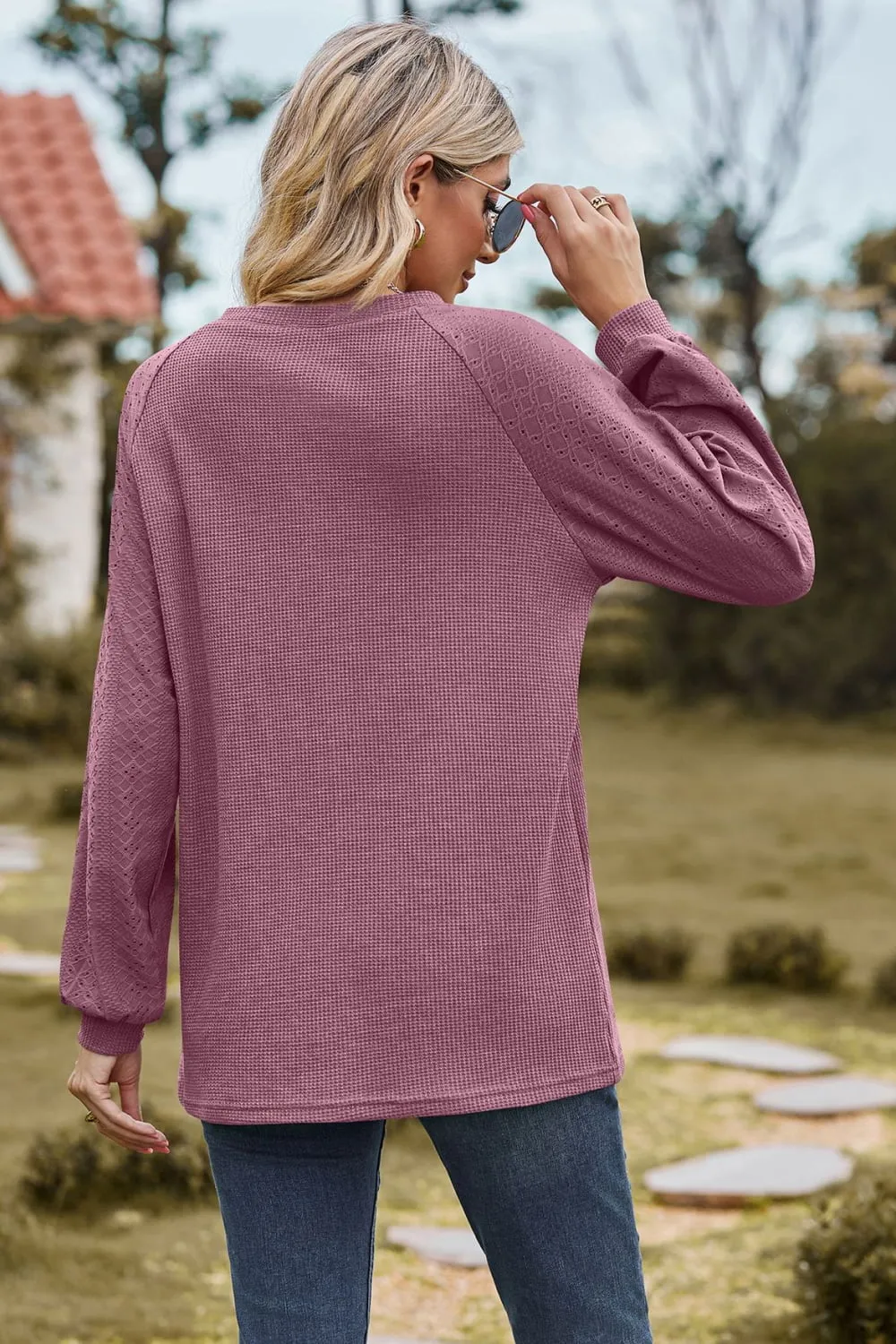 Round Neck Raglan Sleeve Top (7 Colors)