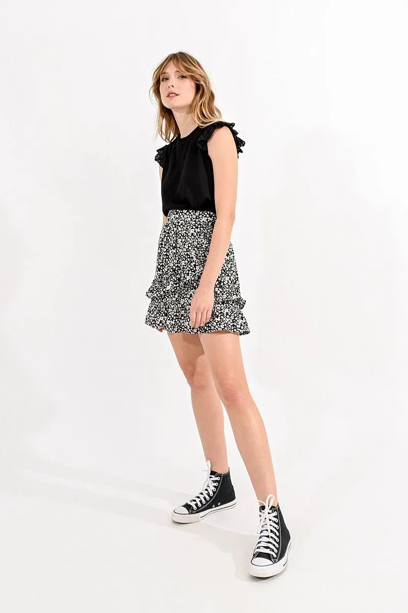 RUFFLED MINI SKIRT