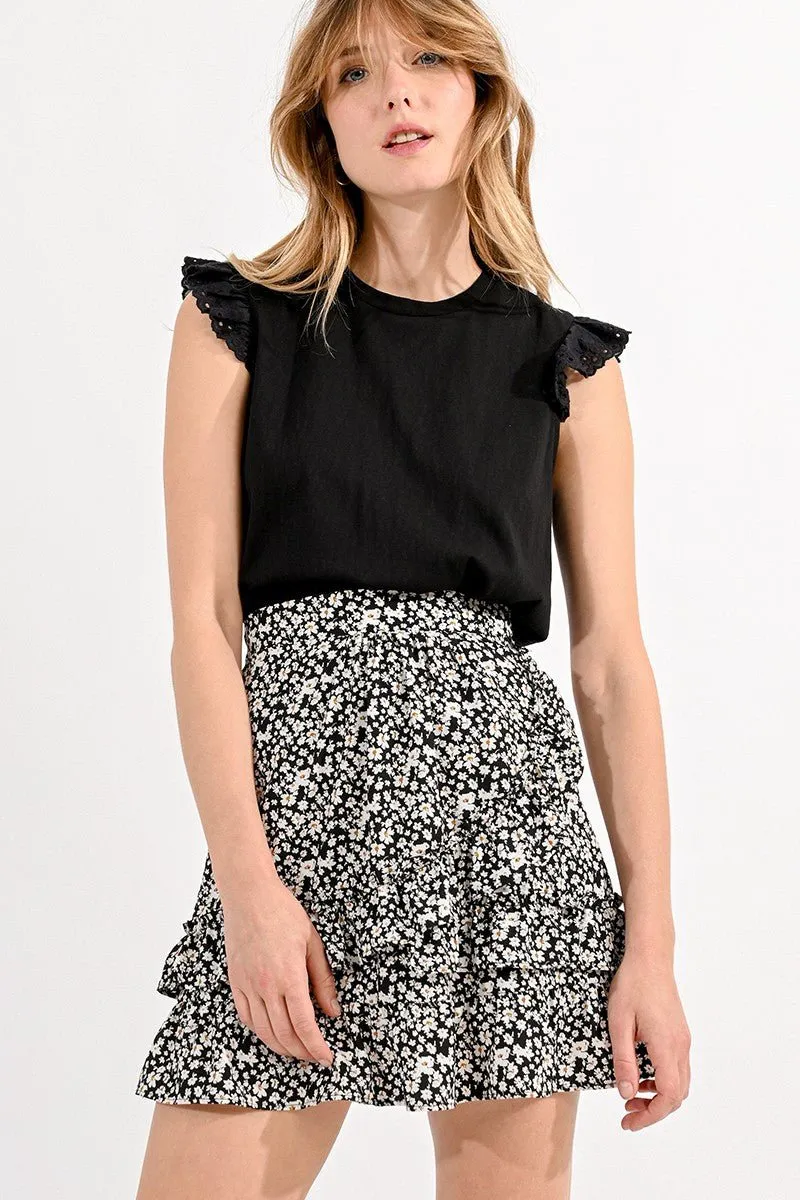 RUFFLED MINI SKIRT