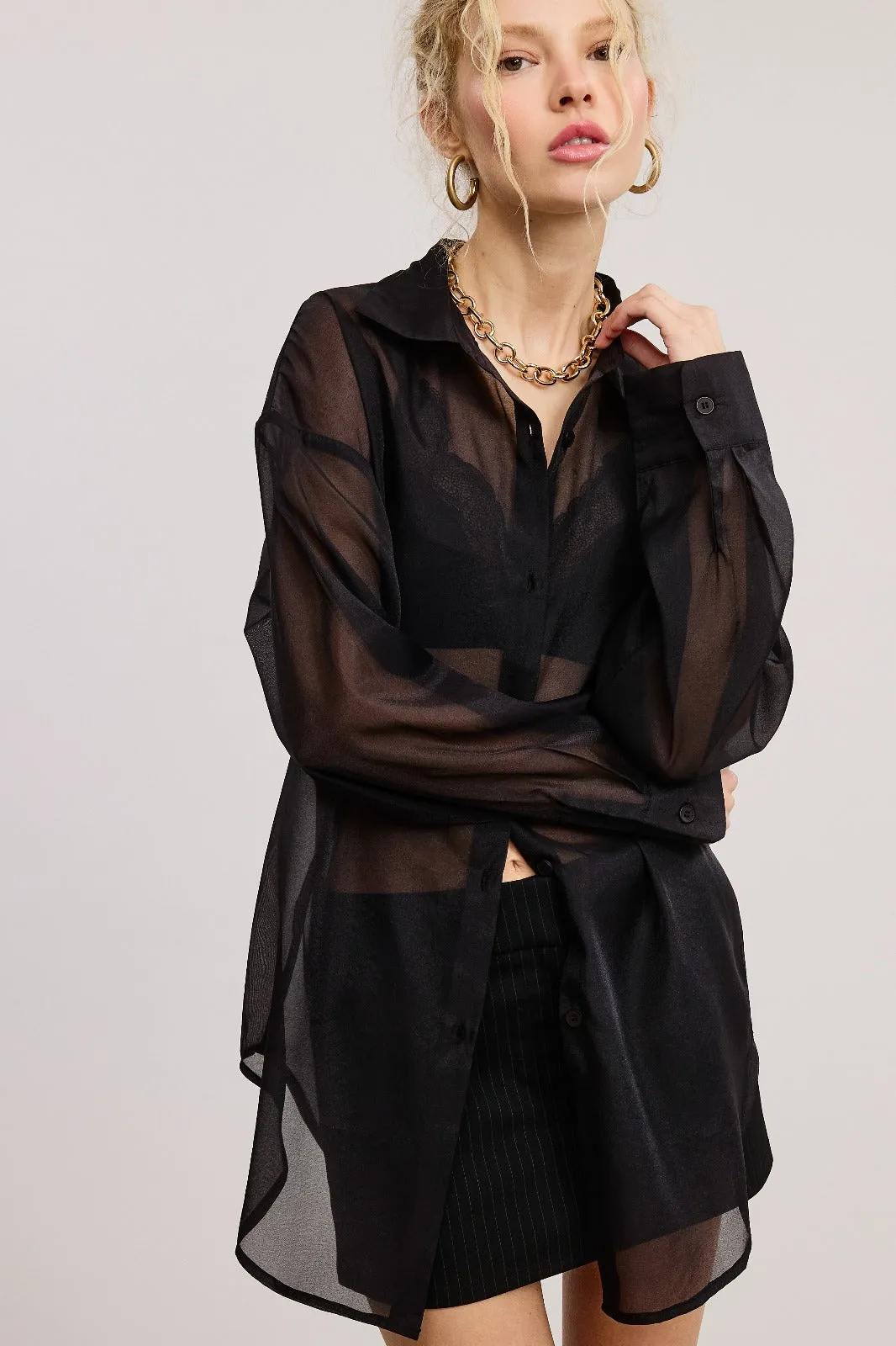 Sheer black top