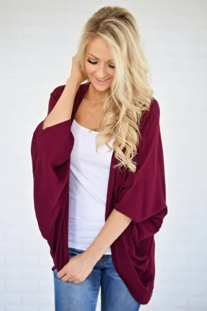 Sheer Burgundy Kimono