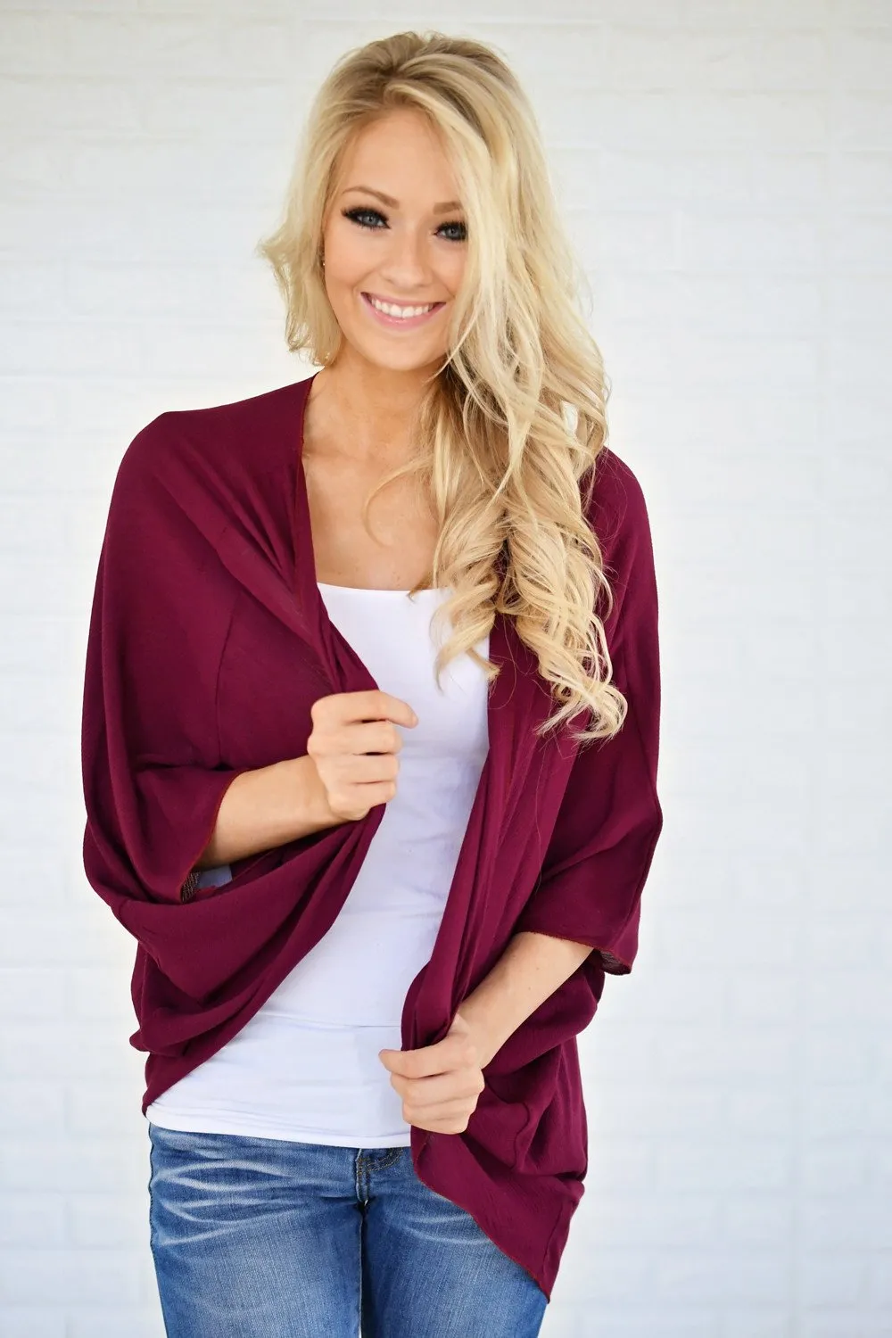 Sheer Burgundy Kimono