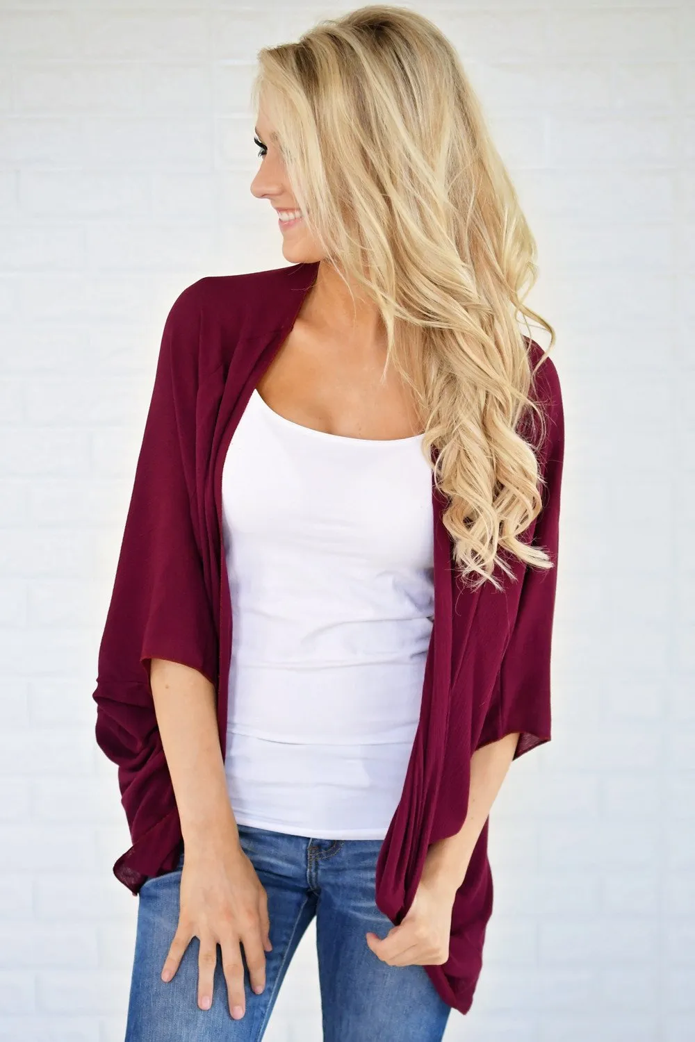 Sheer Burgundy Kimono