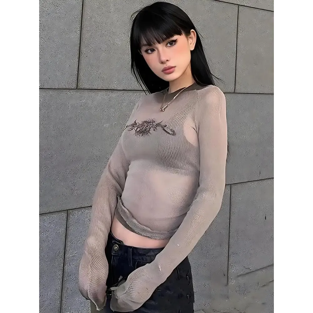 Sheer Cyberpunk Jacket with Distinctive Sigil Design