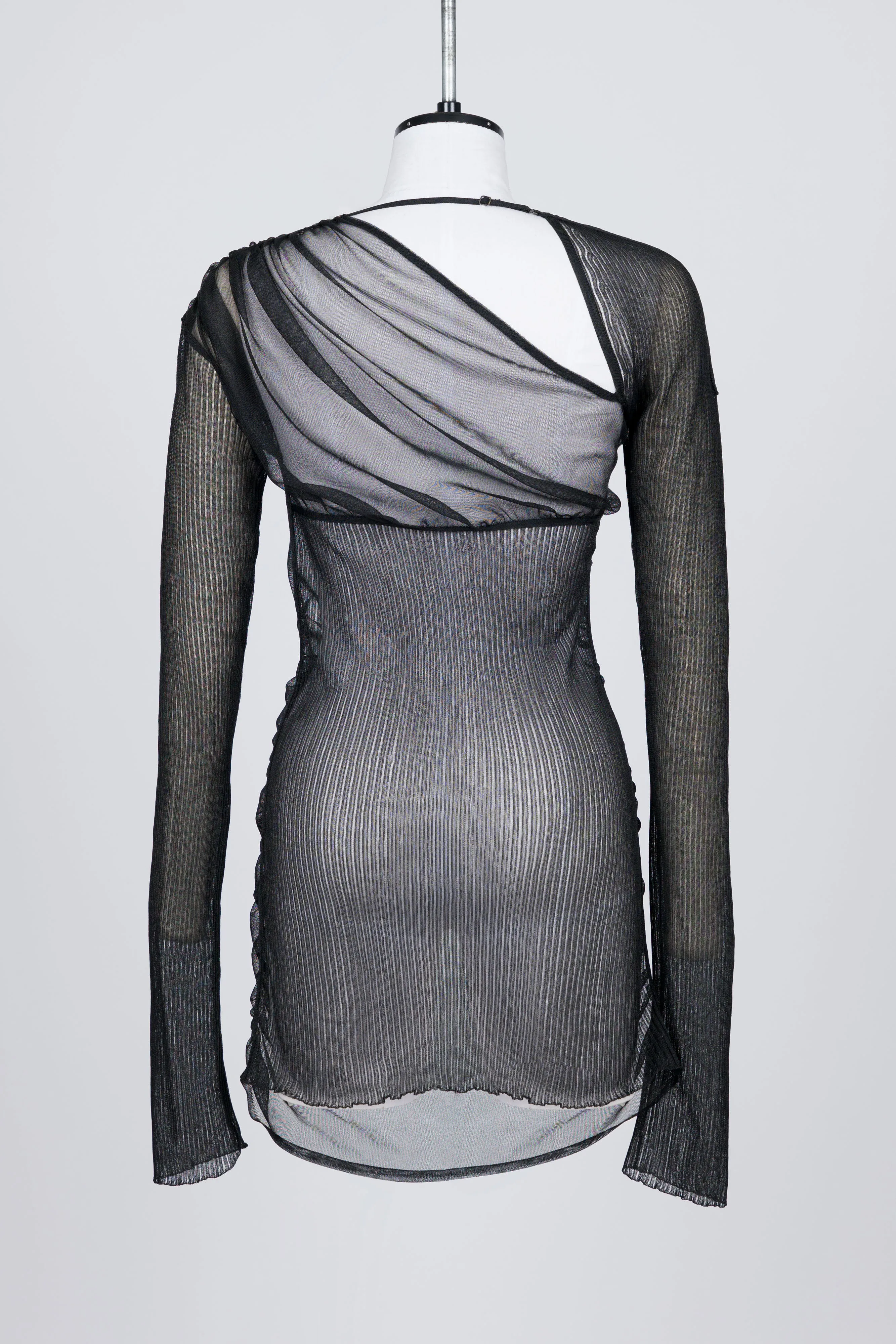 SHEER GATHERED KNIT TOP