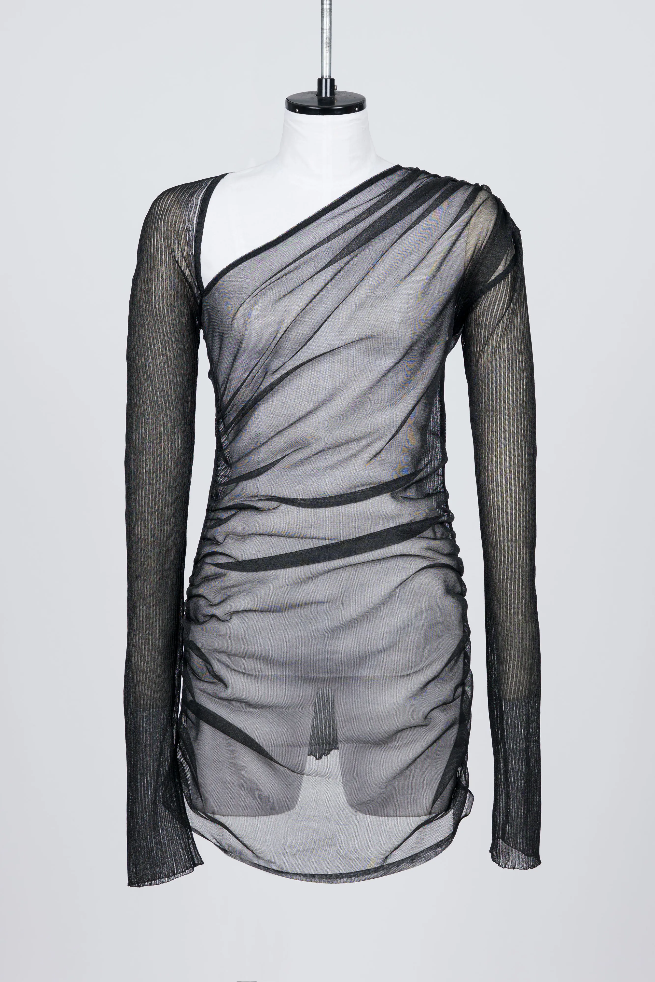 SHEER GATHERED KNIT TOP