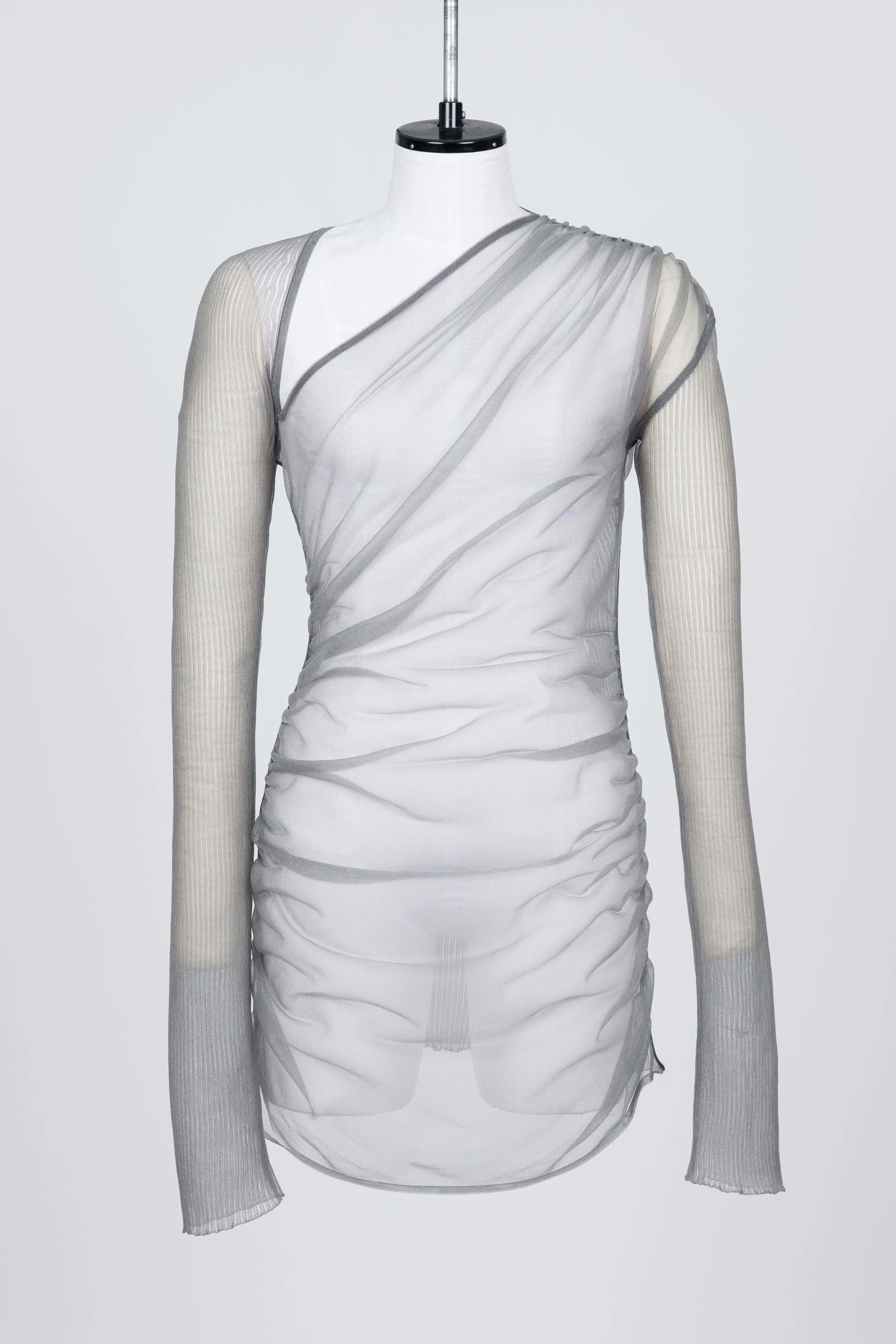SHEER GATHERED KNIT TOP