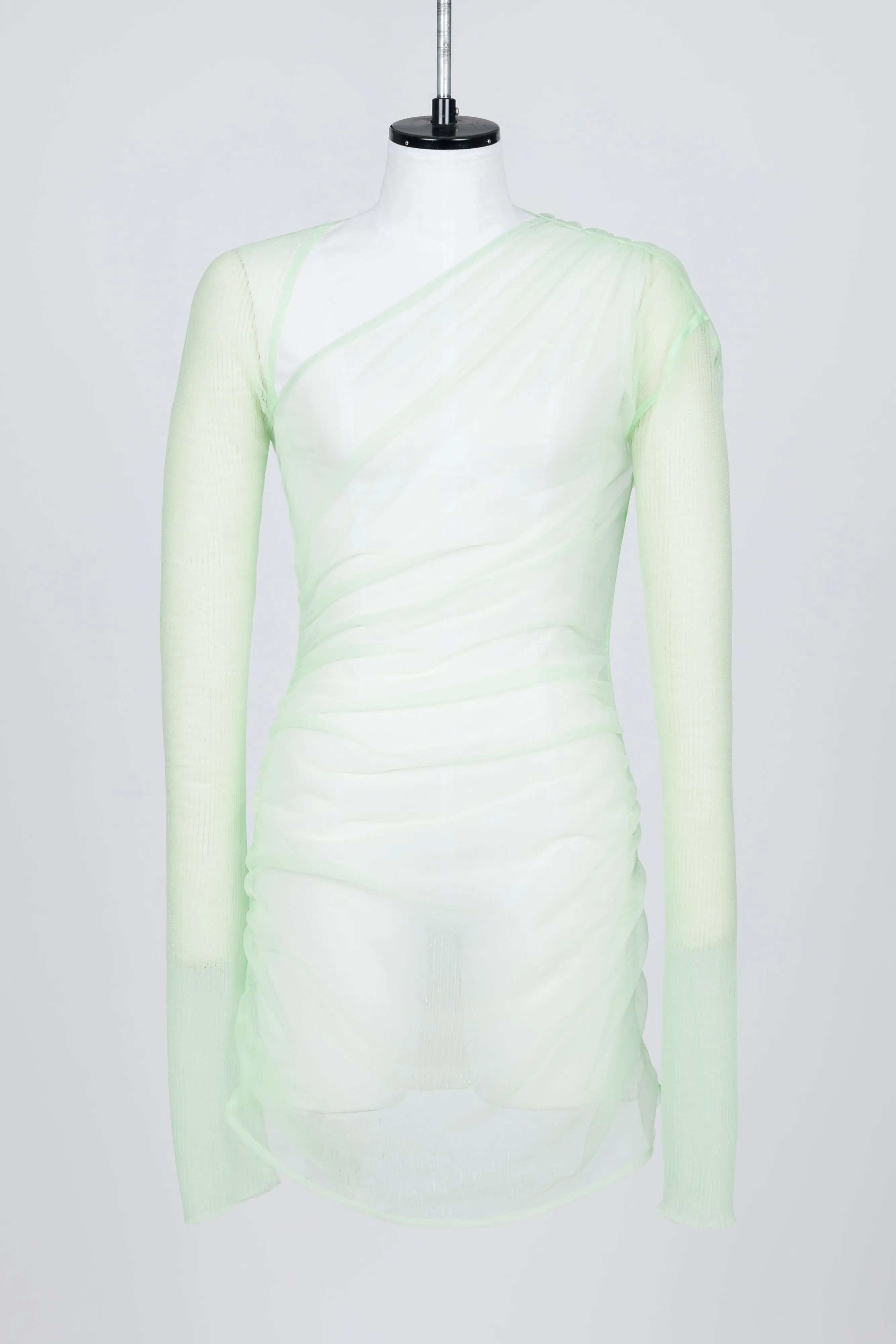 SHEER GATHERED KNIT TOP