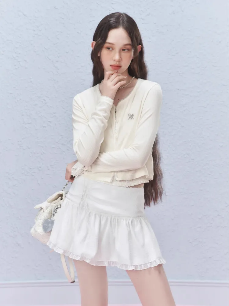 Sheer lace short cardigan【s0000007424】