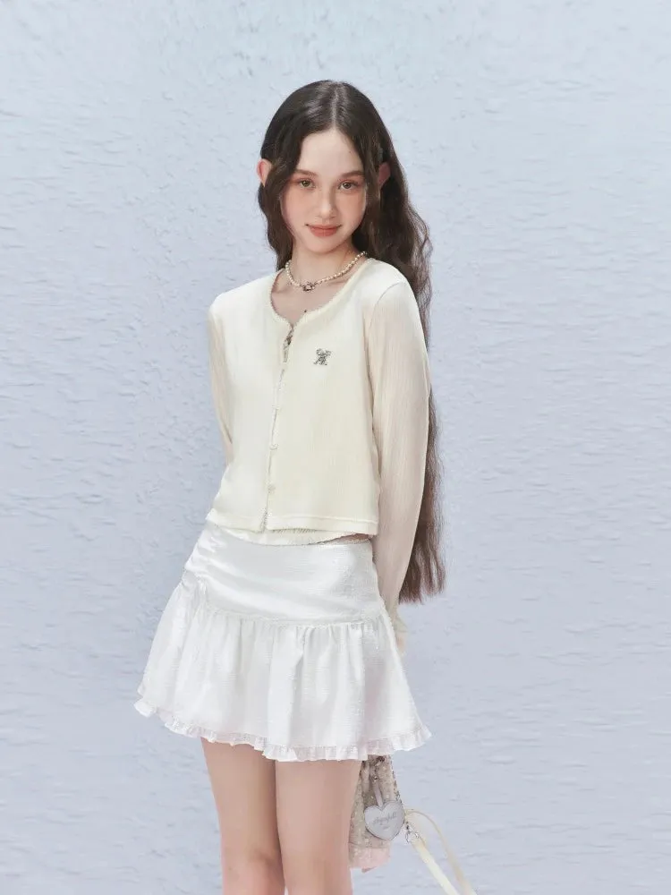 Sheer lace short cardigan【s0000007424】