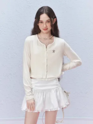 Sheer lace short cardigan【s0000007424】