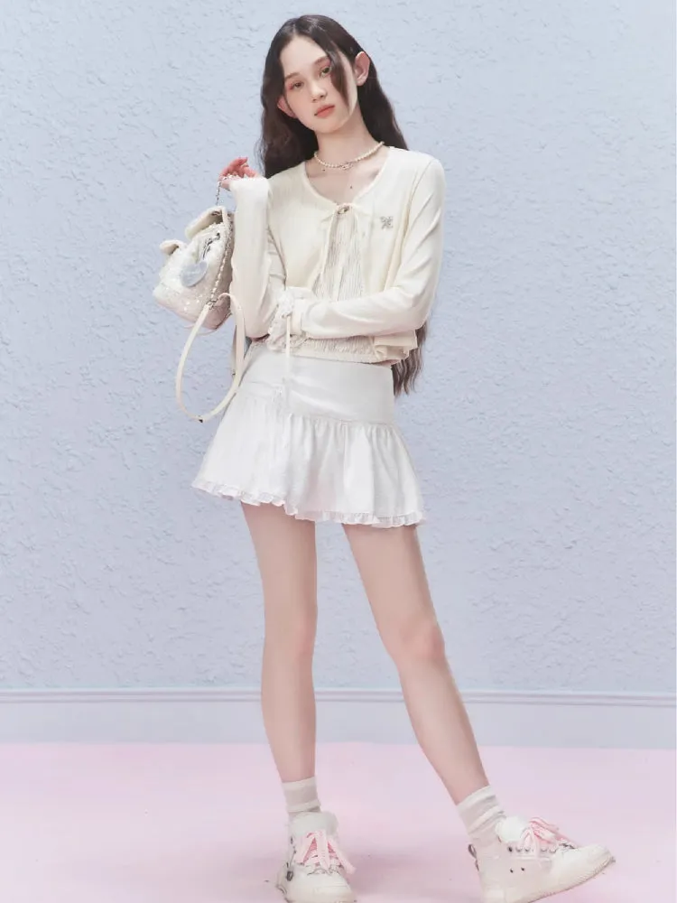 Sheer lace short cardigan【s0000007424】