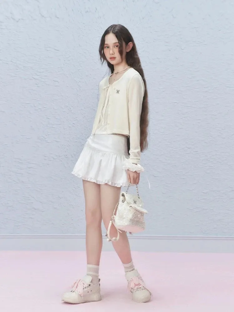 Sheer lace short cardigan【s0000007424】