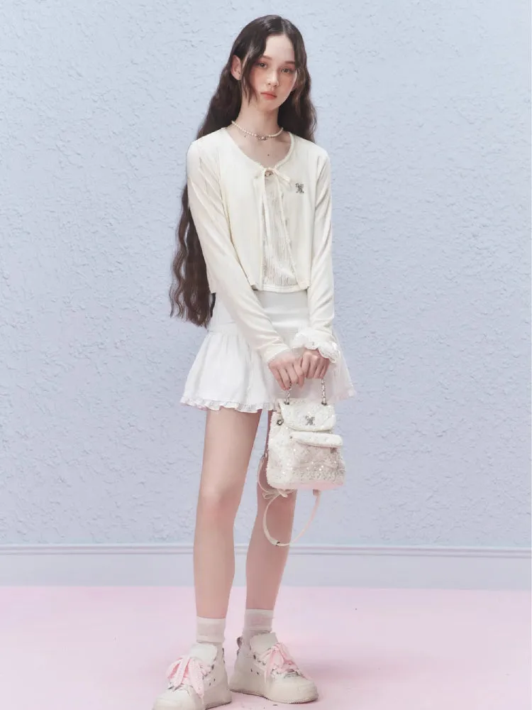 Sheer lace short cardigan【s0000007424】