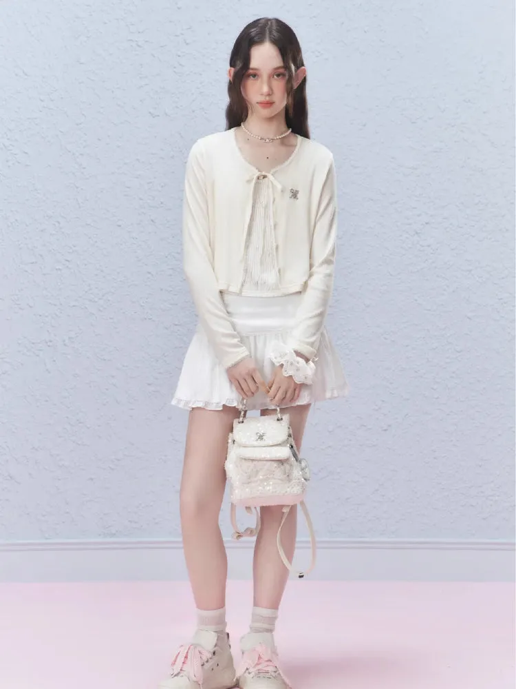 Sheer lace short cardigan【s0000007424】