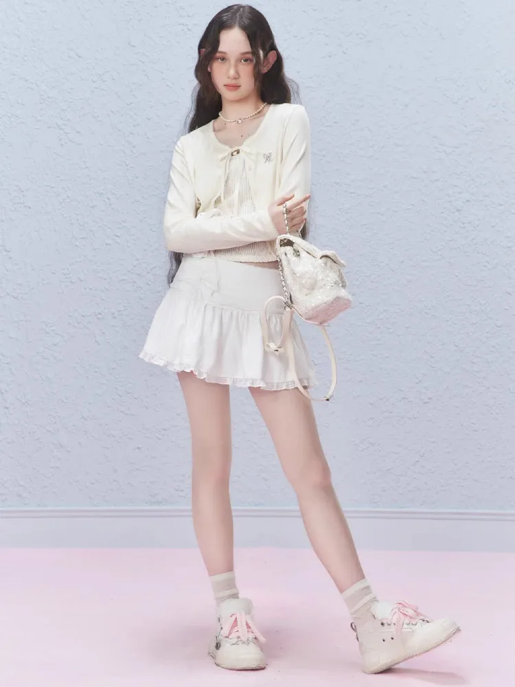 Sheer lace short cardigan【s0000007424】
