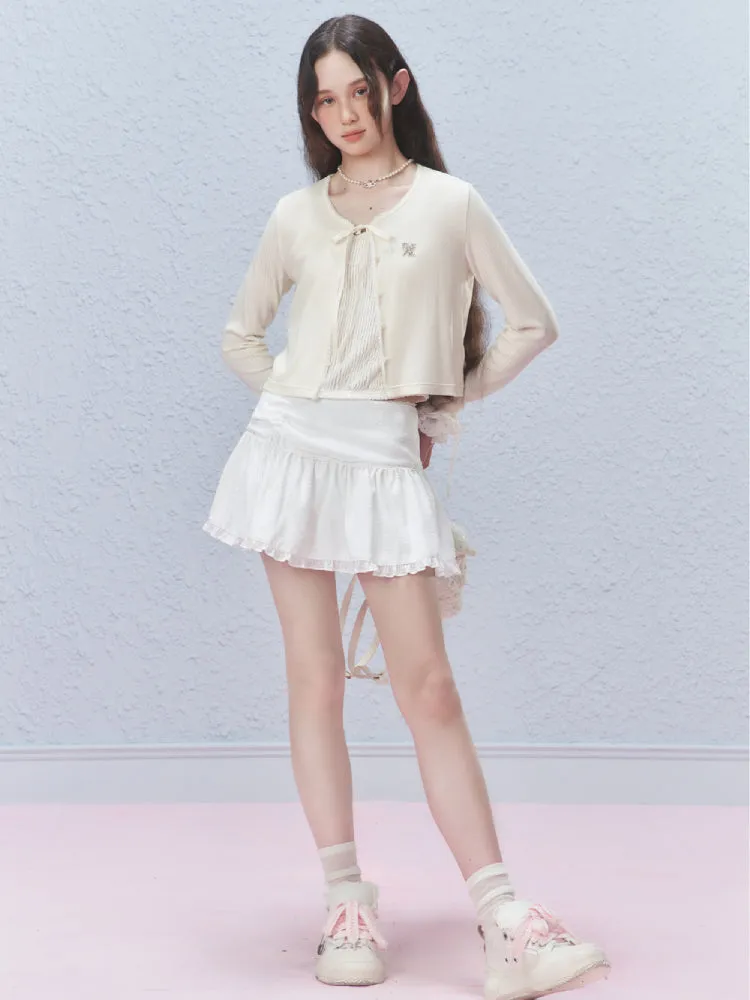 Sheer lace short cardigan【s0000007424】