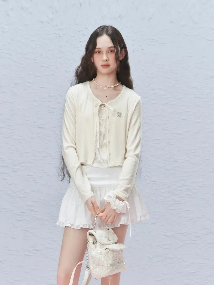 Sheer lace short cardigan【s0000007424】