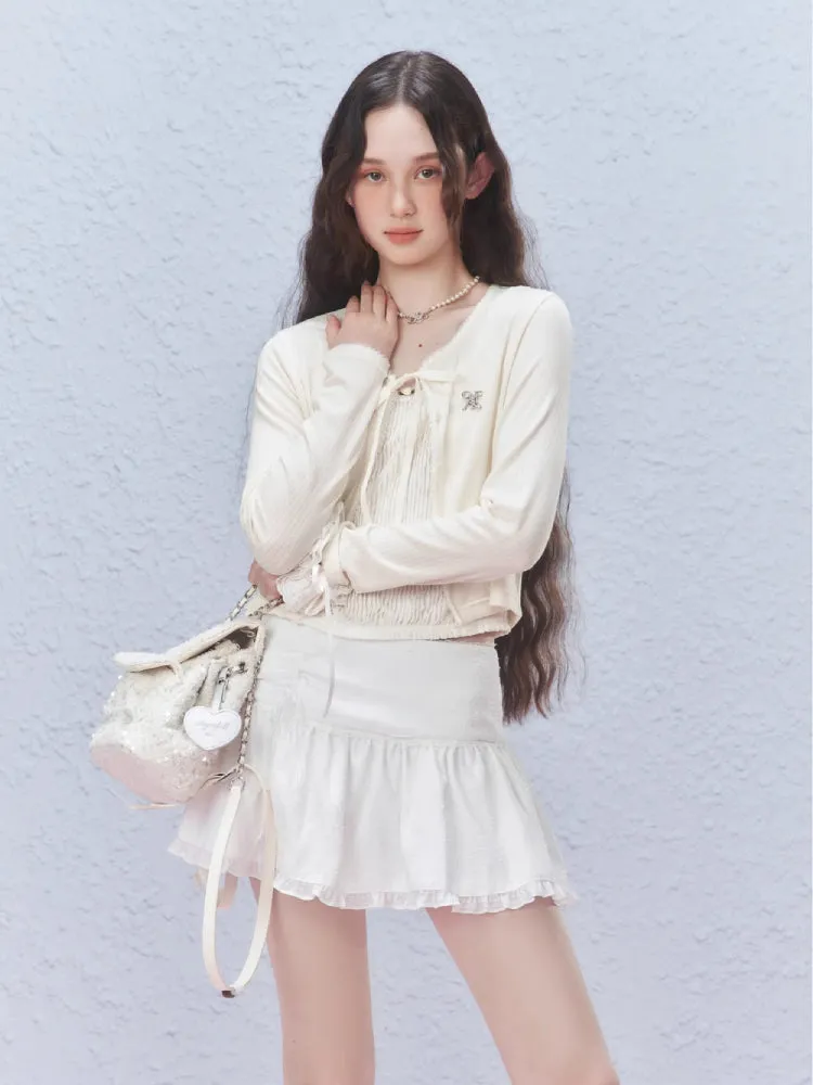Sheer lace short cardigan【s0000007424】