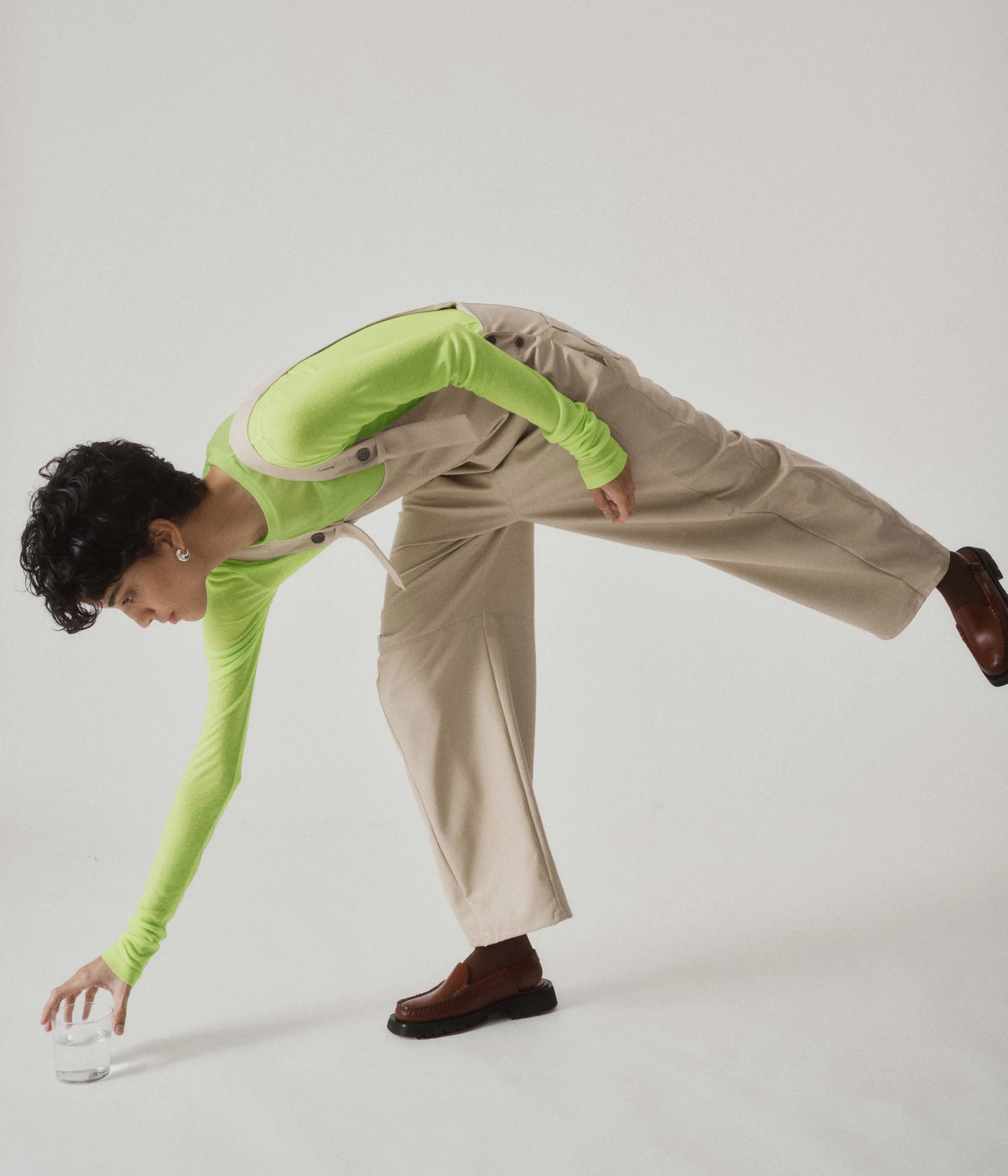 SHEER LONG TEE IN WASABI