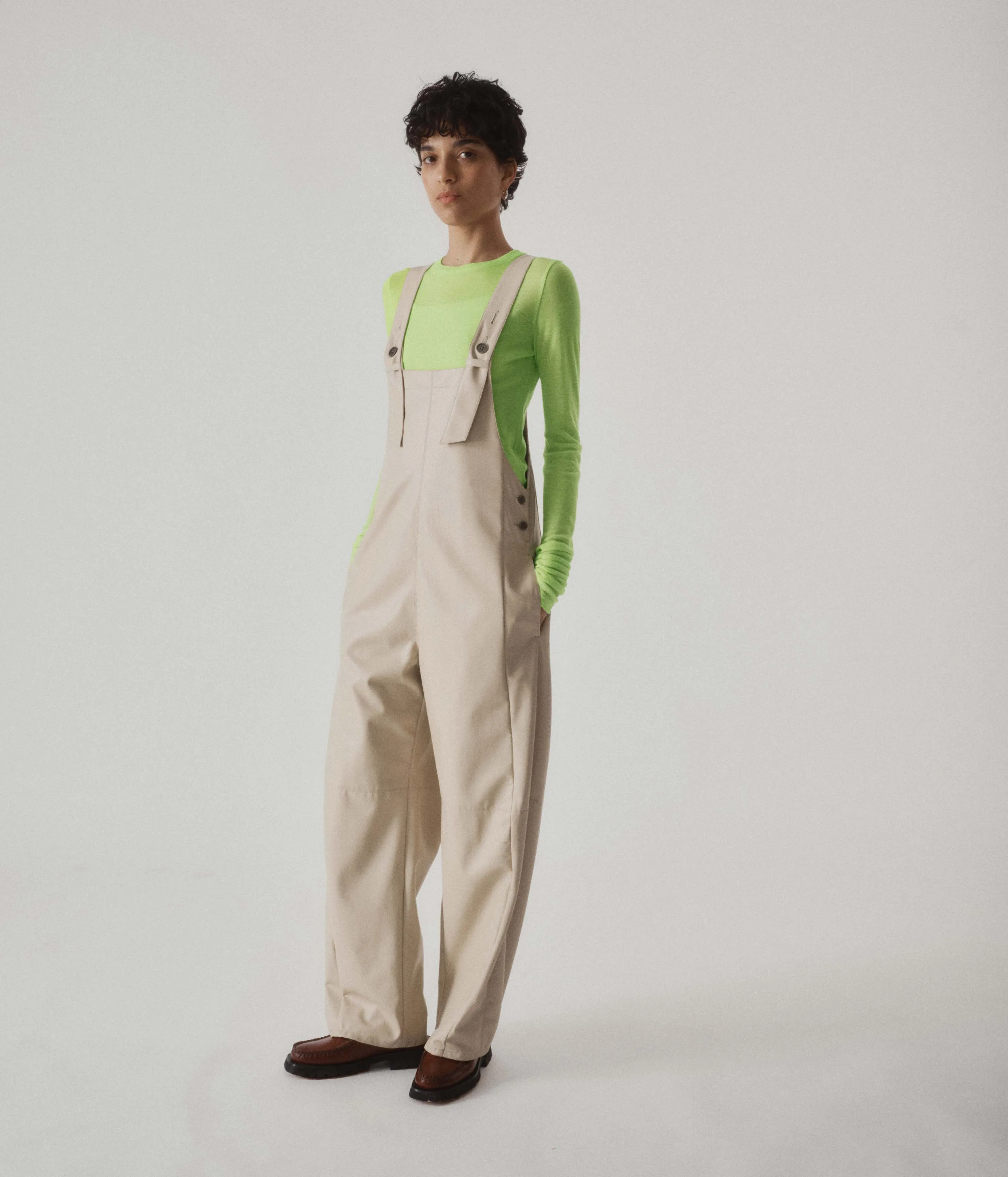 SHEER LONG TEE IN WASABI