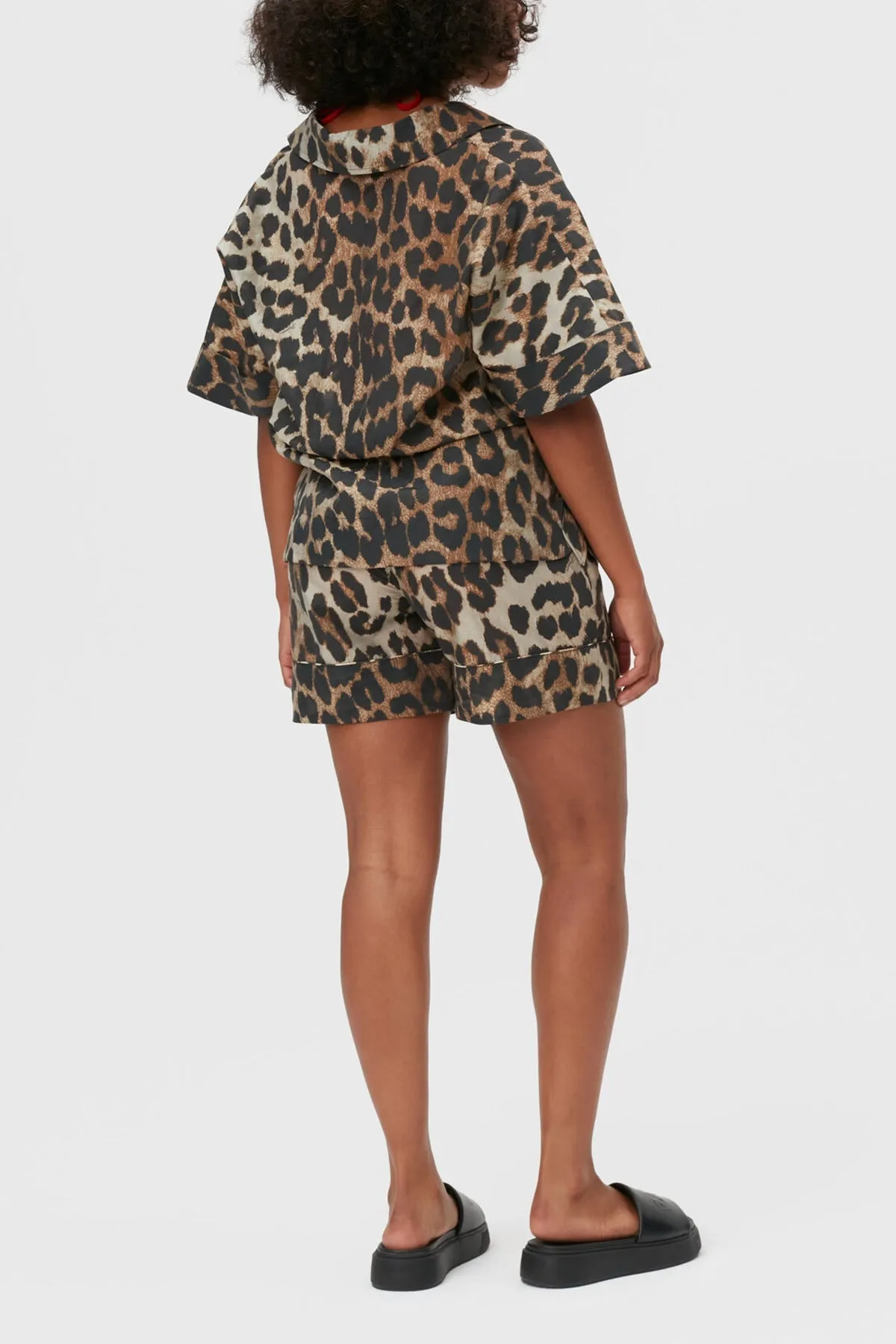 Sheer Voile Shirt in Maxi Leopard