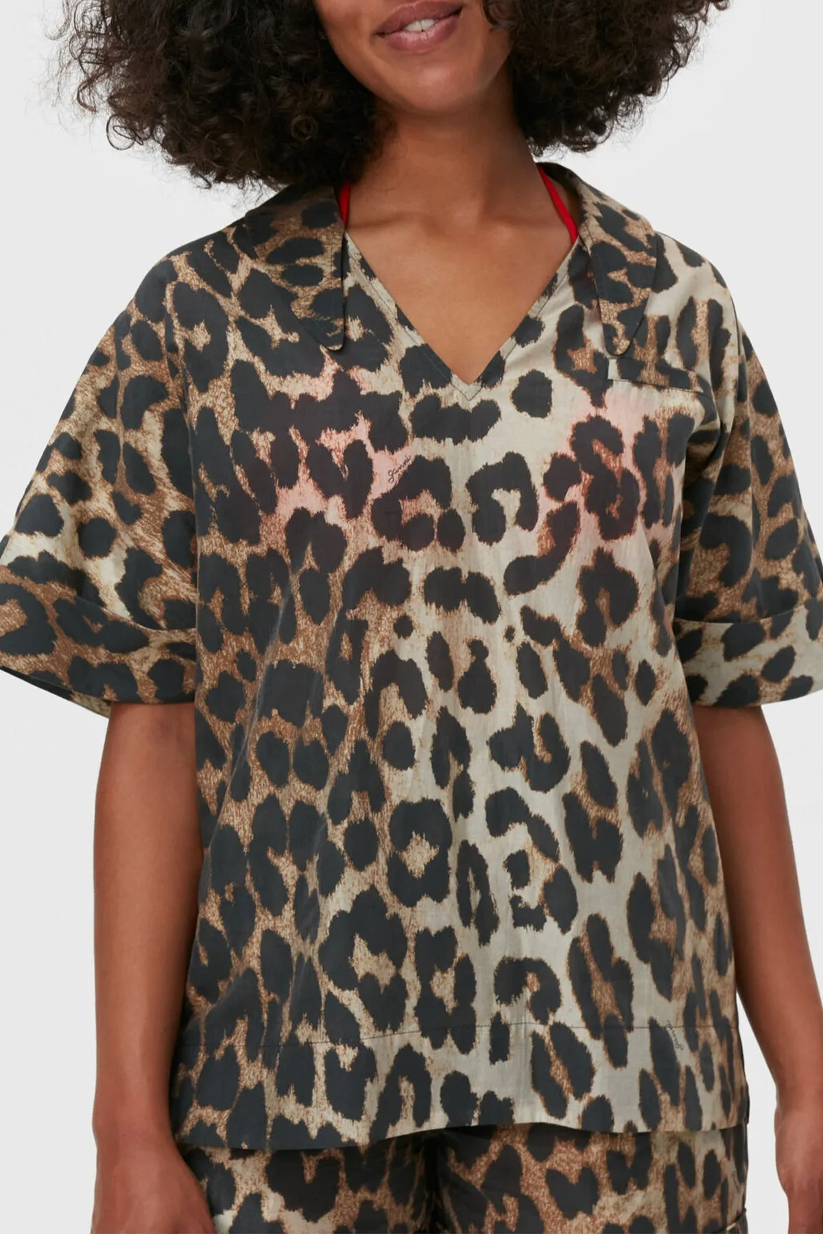 Sheer Voile Shirt in Maxi Leopard