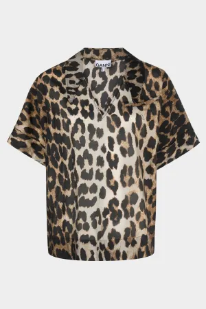 Sheer Voile Shirt in Maxi Leopard