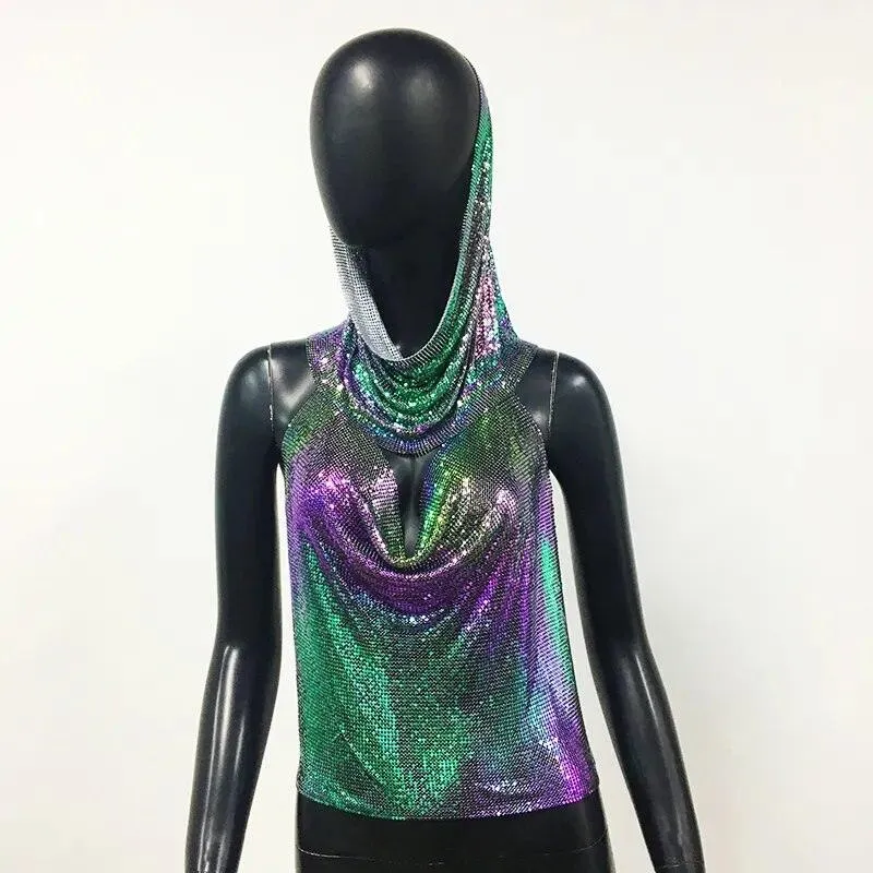 Shiny Metallic Sequin Top