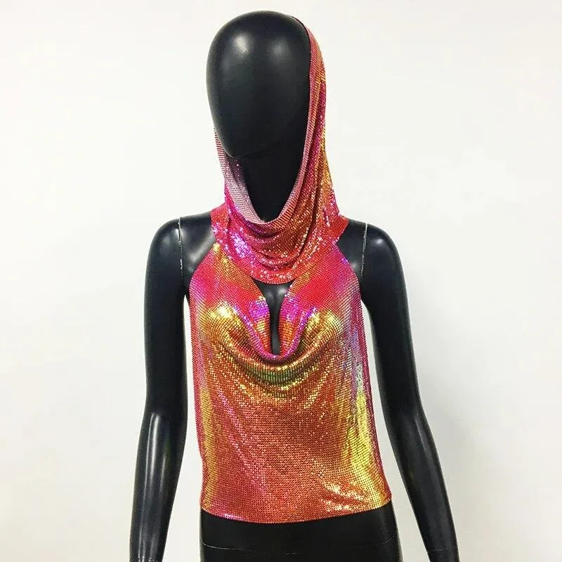 Shiny Metallic Sequin Top