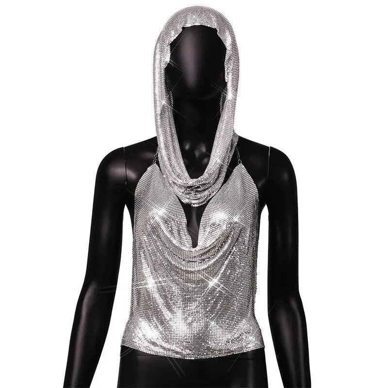 Shiny Metallic Sequin Top