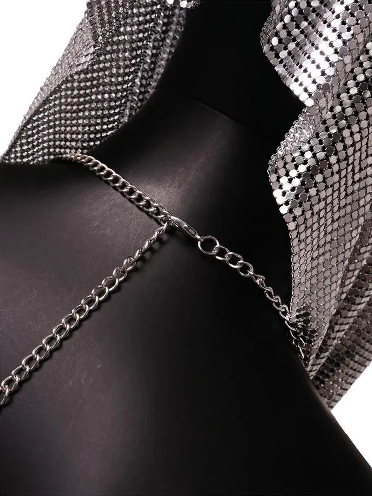 Shiny Metallic Sequin Top