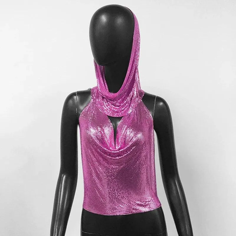 Shiny Metallic Sequin Top