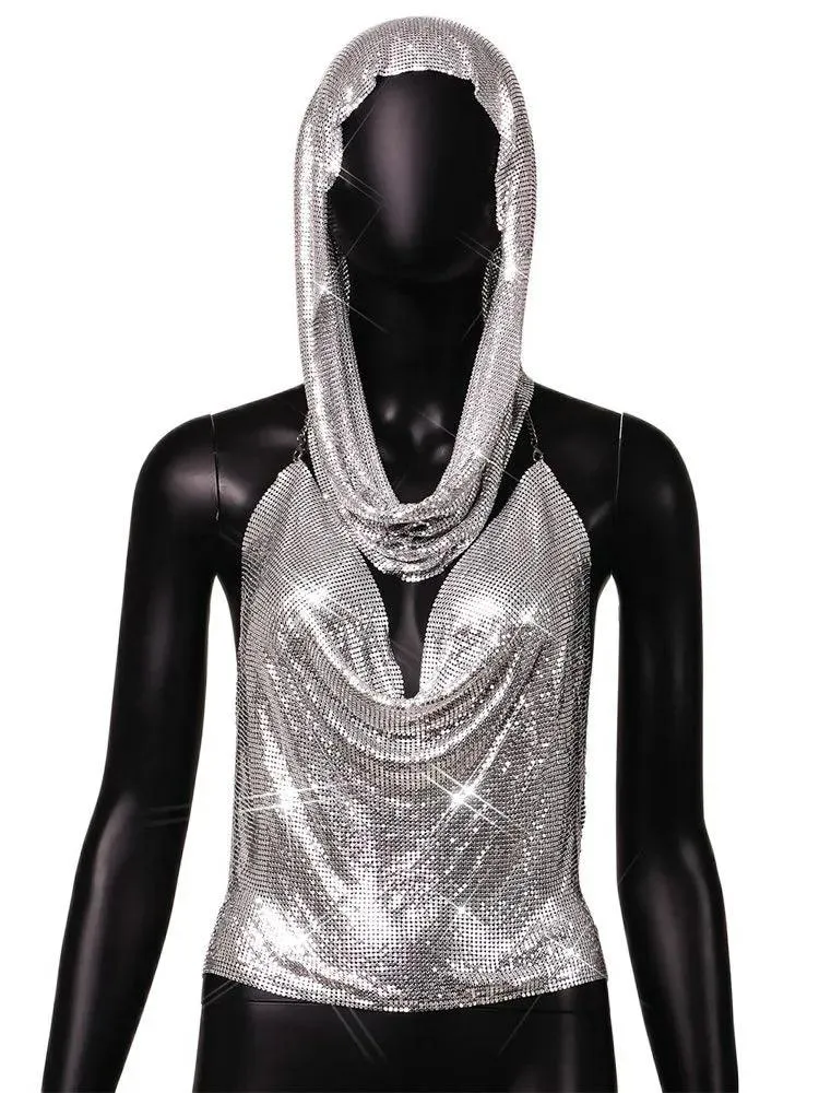 Shiny Metallic Sequin Top
